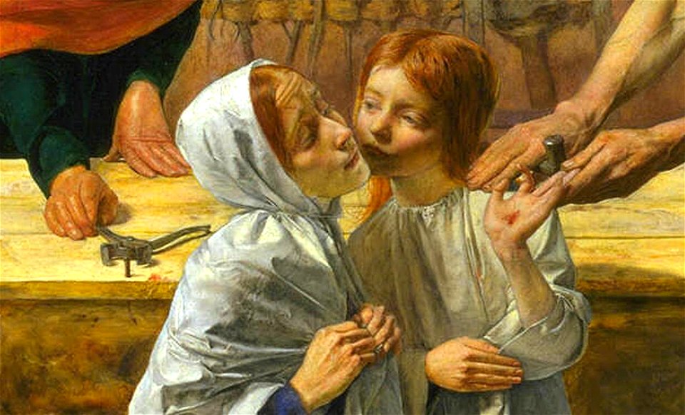 Detail of JE Millais - Christ in the House of His Parents (`The Carpenter's Shop') - Google Art Project