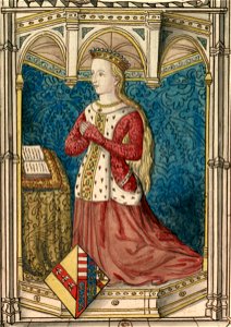 Dessin du vitrail de Yolande d'Anjou aux Cordeliers d'Angers (détail)