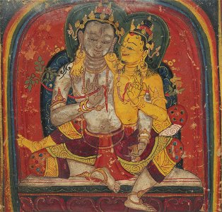 Detail, Tsakalis or Initiation Card, Maitreya, 13-14th century (cropped)