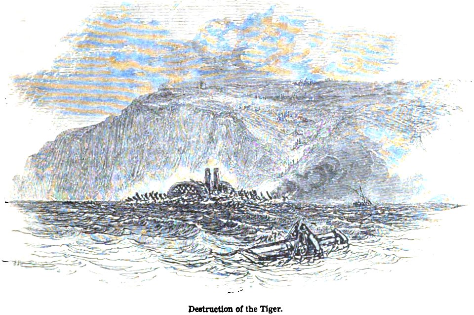 Destruction of the Tiger. George Dodd. Pictorial history of the Russian war 1854-5-6