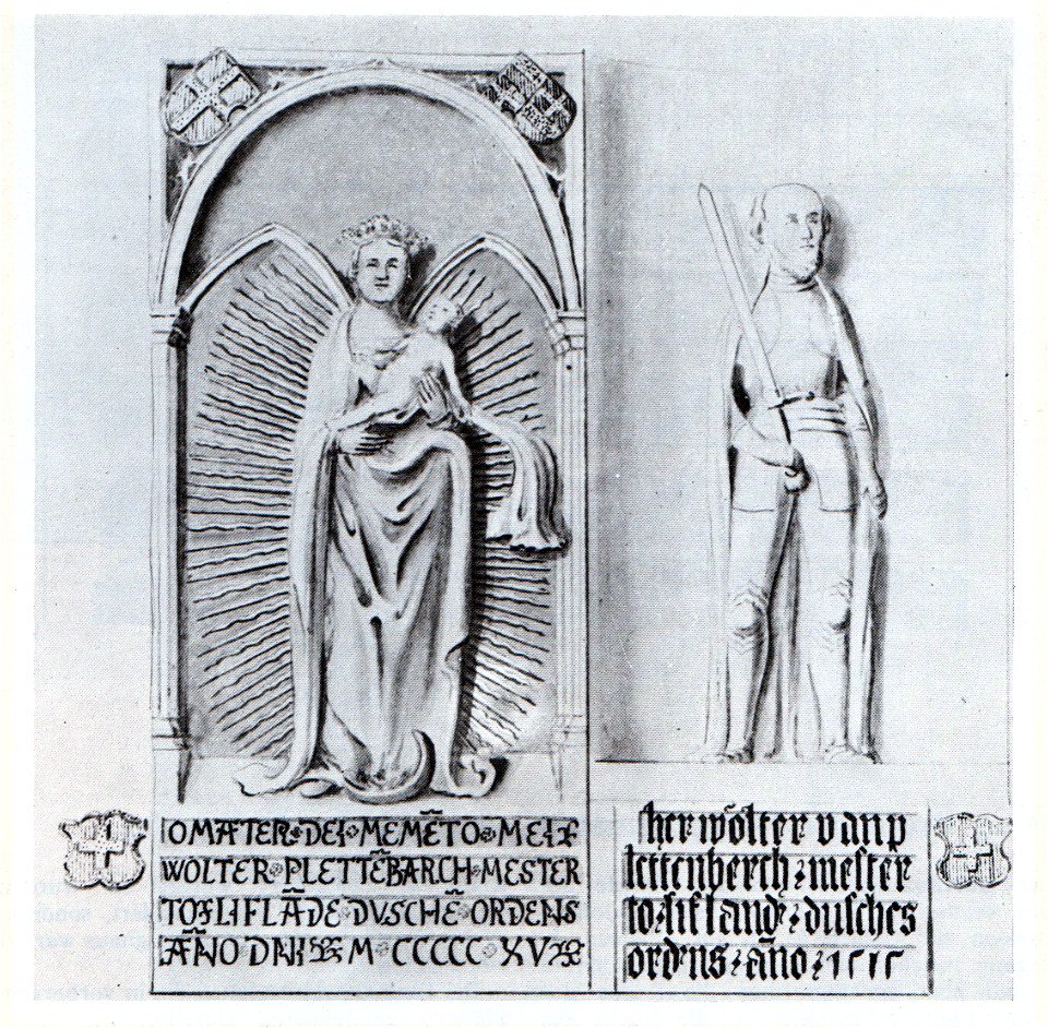 Detail of inner gate of Riga castle - Virgin Mary and Master of the Livonian Order Wolter von Pletenberg by Brotze