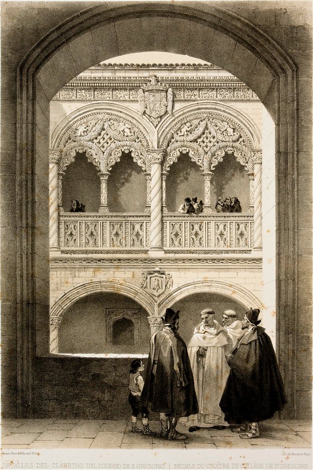 Details of the cloister of S. Gregorio in Valladolid 1850 Villaamil Benois tBayot