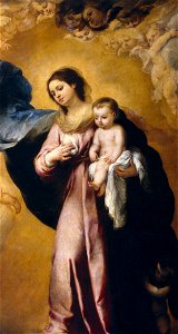 Detalle de la Aparción de la Virgen a San Bernardo, de Murillo. (Museo del Prado). Free illustration for personal and commercial use.