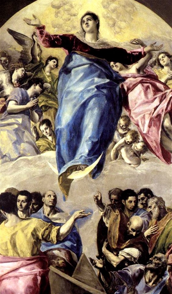 Detalle Asuncion Virgen Greco Maria Aragon