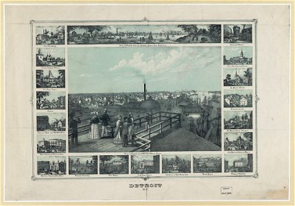 Detroit 1852 - drawn and lith. by R. Bürger. LCCN2012645630