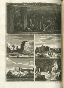 Deuil des Femmes Armeniennes -Ruines des forteresses sur les montagnes Koesoffa-Ruines des forteresses - Grot de la mont - Bruyn Cornelis De - 1725