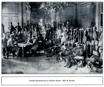Deutsche Einquartierung im Lütticher Theater, 1914