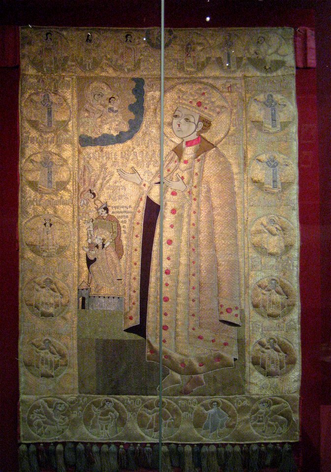 Dmitriy of Uglich with saints (pelena, 1654) BIG
