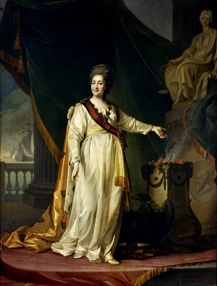 Dmitry Levitsky - Portrait of Catherine II the Legislatress in the Temple of the Goddess of Justice - Google Art Project