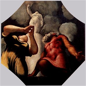 Jacopo Tintoretto - Deucalion and Pyrrha Praying before the Statue of the Goddess Themis - WGA22663. Free illustration for personal and commercial use.