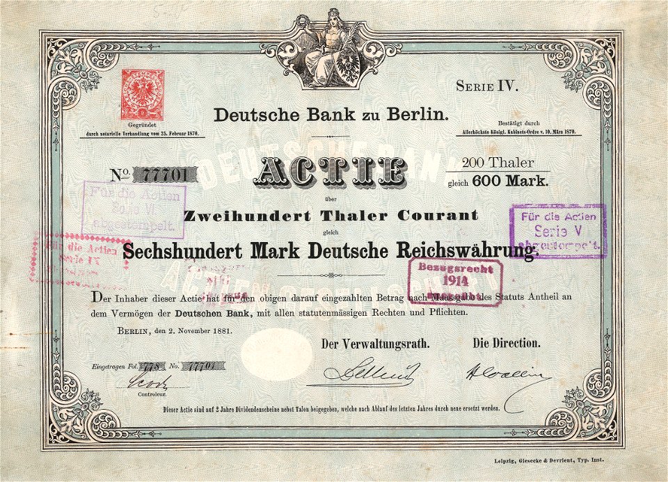Deutsche Bank 1881