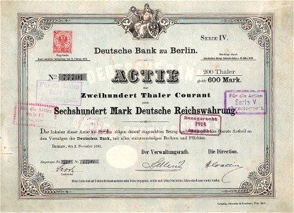 Deutsche Bank 1881. Free illustration for personal and commercial use.