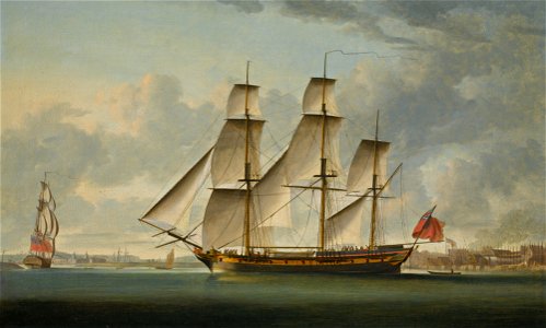 Robert Dodd - The East Indiaman Delaford, in two positions (1787)