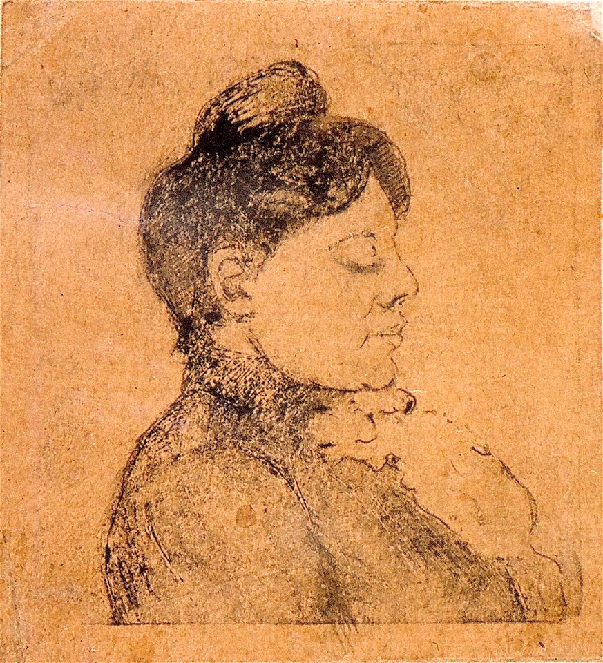 Portrait of Agnita Feis in Profile by Theo van Doesburg Centraal Museum AB4217