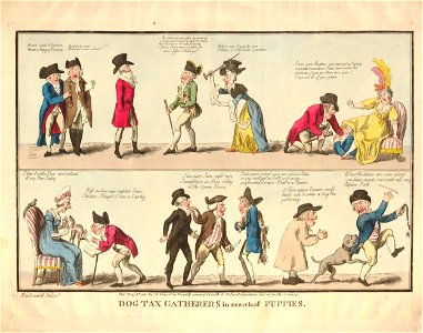 Dog Tax gatherers in search of puppies. (BM 1932,0226.18)
