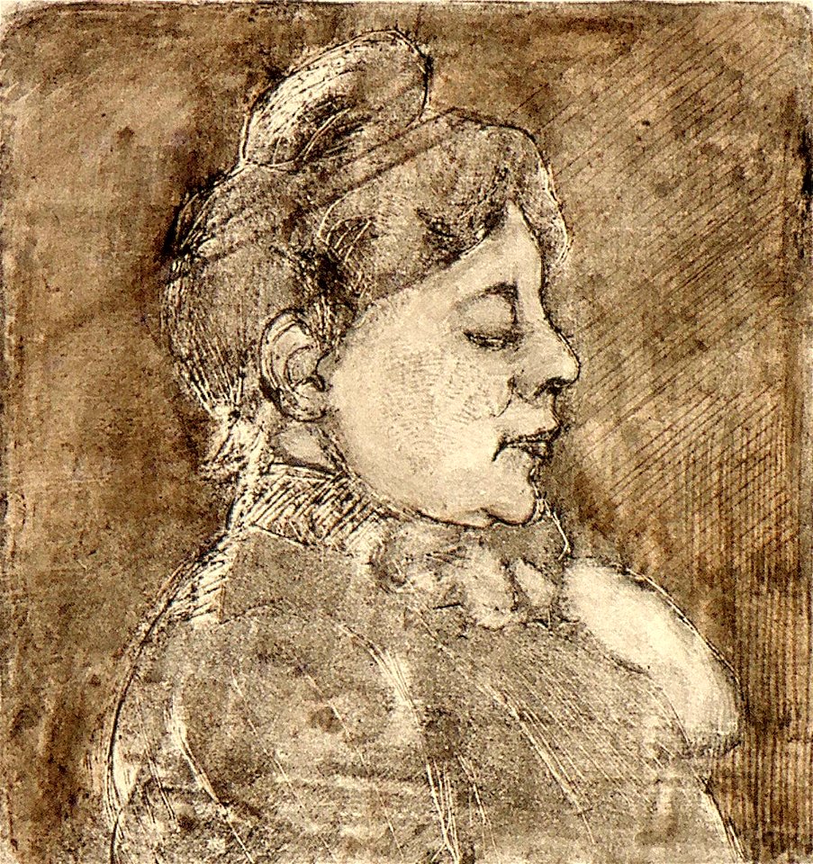 Portrait of Agnita Feis in Profile by Theo van Doesburg Centraal Museum AB4218