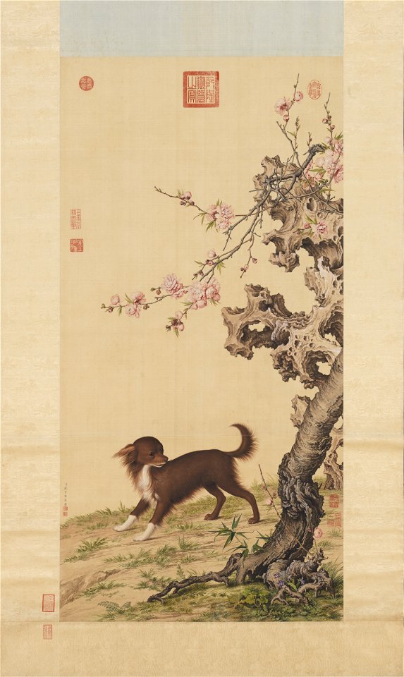 Dog Under Flowers