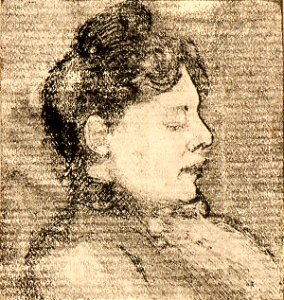 Portrait of Agnita Feis in Profile by Theo van Doesburg Centraal Museum AB4219