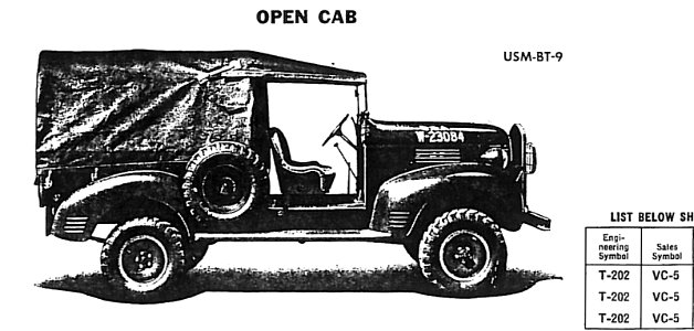 Dodge T-202 VC-5 Open Cab body (USM-BT-9) from SNL G-657