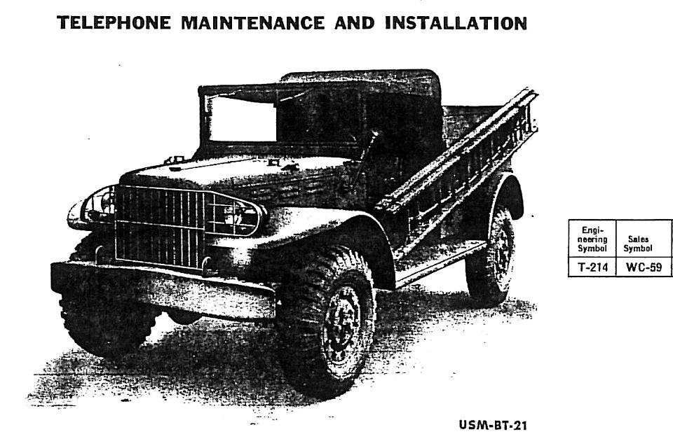 Dodge T-214 WC-59 Telephone Maintenance & Installation (USM-BT-21) from SNL G-657