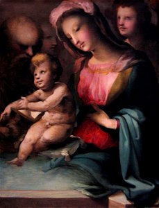Domencio Beccafumi - The Holy Family with Angels. Free illustration for personal and commercial use.
