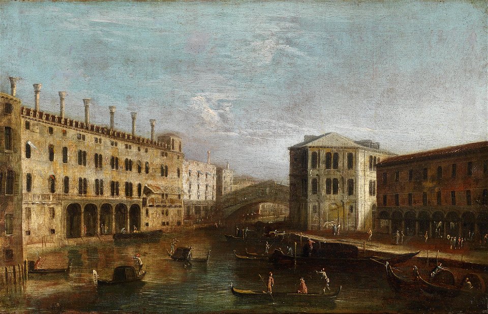 Apollonio Domenichini Venezianische Vedute mit Fondaco dei Tedeschi