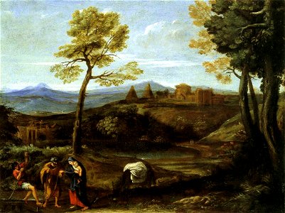 Domenichino - Landscape with the Flight into Egypt - WGA06397. Free illustration for personal and commercial use.
