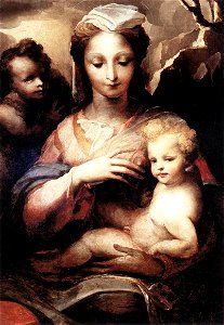 Domenico Beccafumi - Madonna with the Infant Christ and St John the Baptist - WGA01552. Free illustration for personal and commercial use.