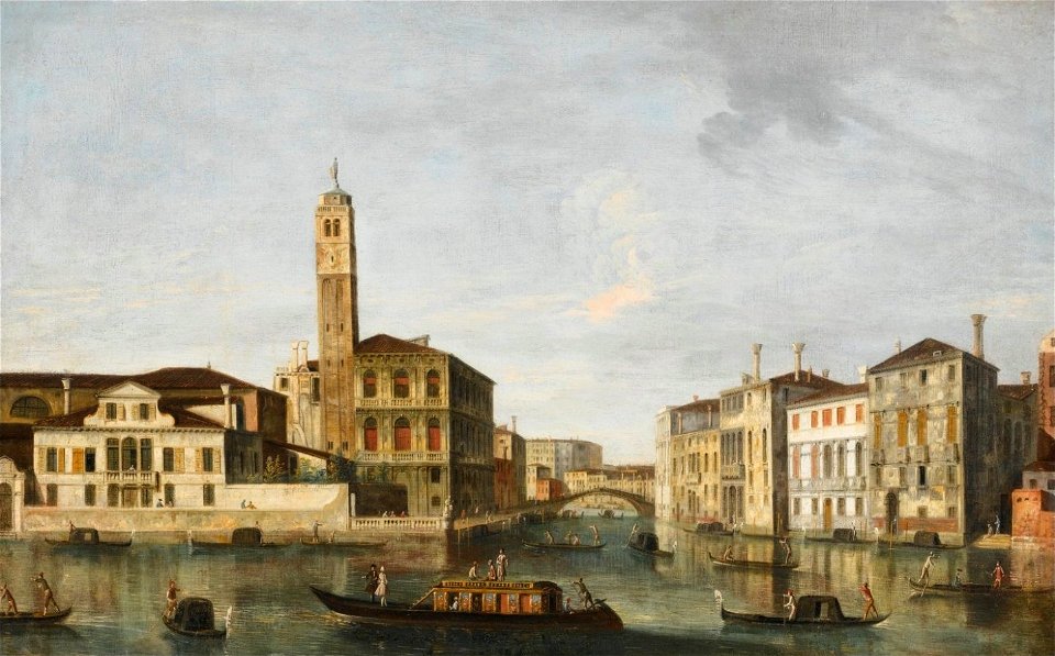 'Venice, A View of the Grand Canal with the Church of San Geremia and the Entrance to the Cannaregio' by Apollonio Domenichini