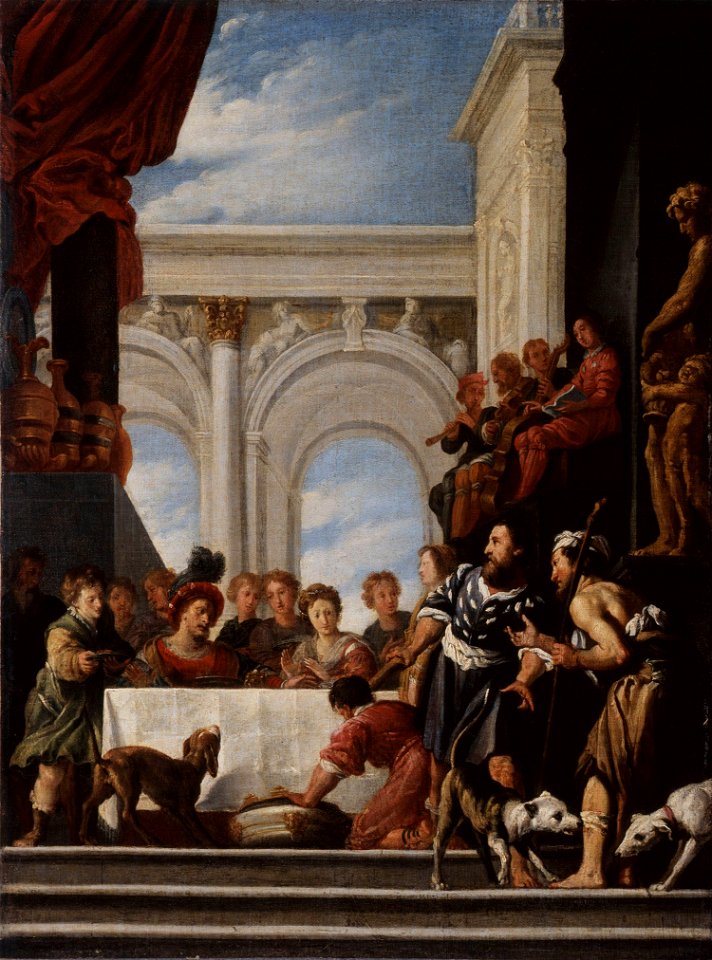 Domenico Fetti - El pobre Lázaro y el malvado rico (Banquete en casa de Herodes)