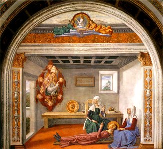 Domenico Ghirlandaio - Announcement of Death to St Fina - WGA08755