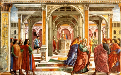 Domenico Ghirlandaio - Expulsion of Joachim from the Temple - WGA8827. Free illustration for personal and commercial use.