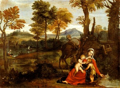 Domenichino - The Rest on the Flight into Egypt - WGA06396. Free illustration for personal and commercial use.