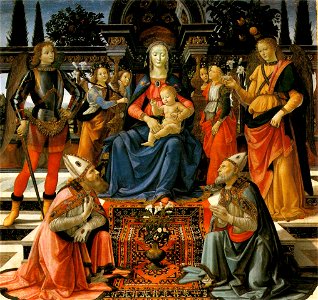 Domenico Ghirlandaio - Madonna and Child Enthroned with Saints - WGA8884