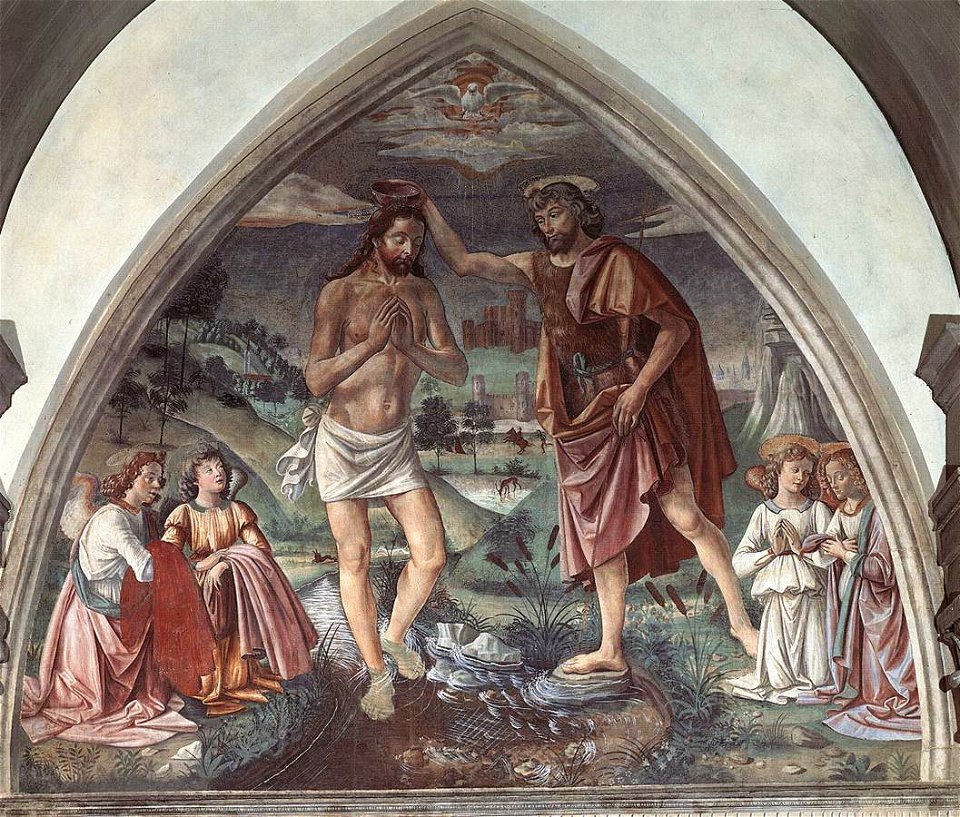 Domenico ghirlandaio, battesimo di cristo, brozzi