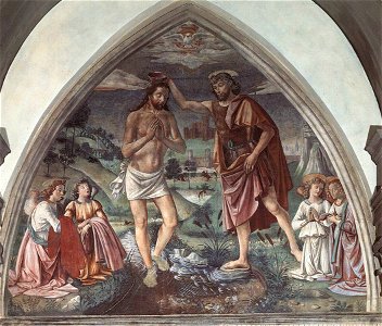Domenico ghirlandaio, battesimo di cristo, brozzi. Free illustration for personal and commercial use.