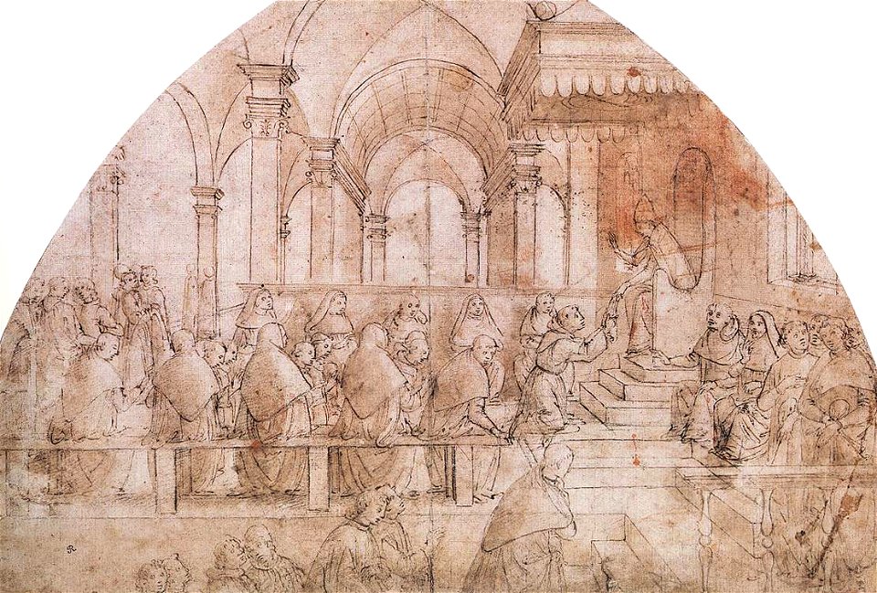 Domenico ghirlandaio, studio conferma della regola francescana, berlino