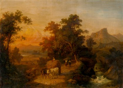 Domenico Bresolin - Krajina pri západe slnka - O 1795 - Slovak National Gallery