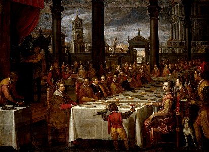 Domenico Cresti, gen. Passignano - Hochzeitsmahl Großherzog Ferdinands I. von Toskana (1549-1609) - GG 1522 - Kunsthistorisches Museum