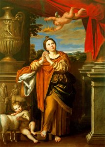 Domenichino (Bologna 1581-Naples 1641) - Saint Agnes - RCIN 404982 - Royal Collection. Free illustration for personal and commercial use.