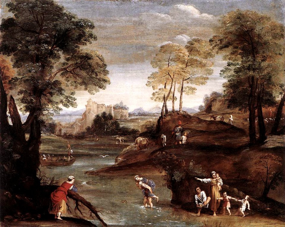 Domenichino - Landscape with Ford - WGA06394