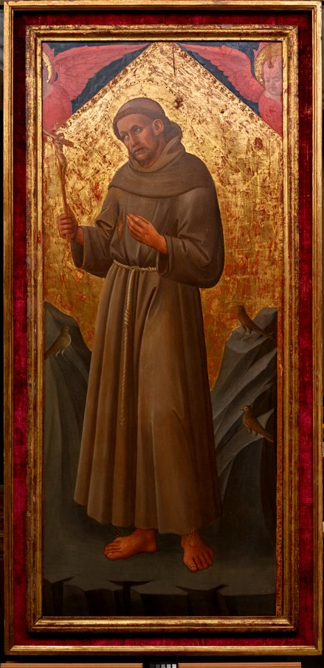 Domenico Di Michelino - St. Francis of Assisi receives the miraculous stigmata while in prayer on a mountainous retreat Florence - 1933.1 - Dallas Museum of Art