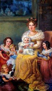 Domenico Failutti - Retrato de Dona Leopoldina de Habsburgo e Seus Filhos, Acervo do Museu Paulista da USP