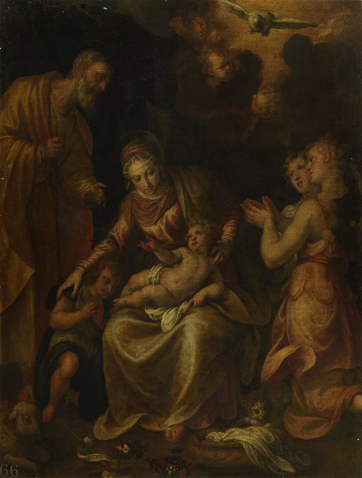 Domenico Brusasorci (c. 1516-1567) - The Holy Family, Saint John, and Angels - RCIN 402895 - Royal Collection