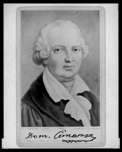 Domenico Cimarosa, head-and-shoulders portrait, facing front) - E. Hader, pinxit ; phot. u. verl v. Sophus Williams, Berlin W LCCN2005696329