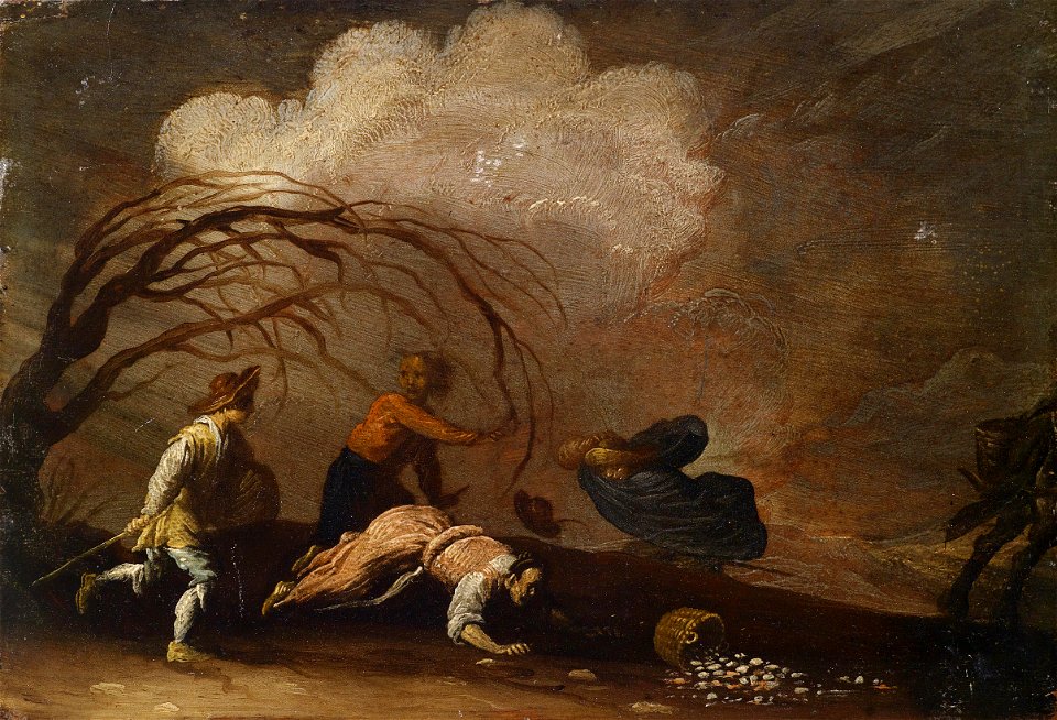 Domenico Fetti (follower) People in a thunderstorm