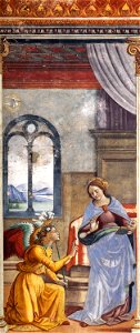 Domenico Ghirlandaio - Annunciation - WGA8873. Free illustration for personal and commercial use.