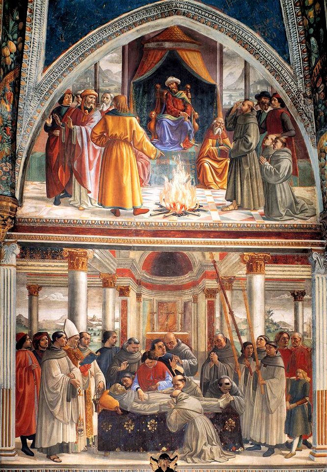 Domenico Ghirlandaio - Right wall of the Sassetti Chapel (detail) - WGA08796