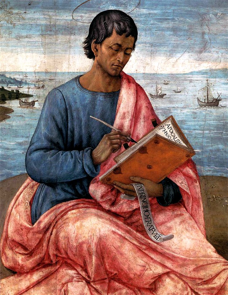Domenico Ghirlandaio - St John the Evangelist on the Island of Patmos (detail) - WGA8886