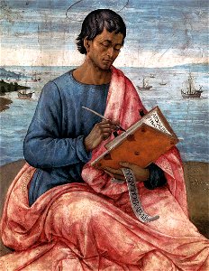 Domenico Ghirlandaio - St John the Evangelist on the Island of Patmos (detail) - WGA8886. Free illustration for personal and commercial use.